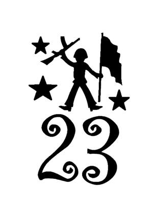 23 февраля − трафарет 22