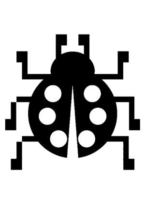 Трафареты Божья коровка Божья коровка − трафарет 9