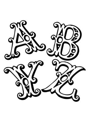 Буквы по отдельности − шаблон 11