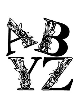 Буквы по отдельности − шаблон 2