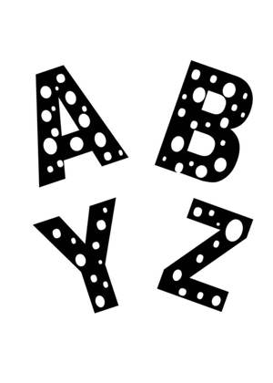 Буквы по отдельности − шаблон 3