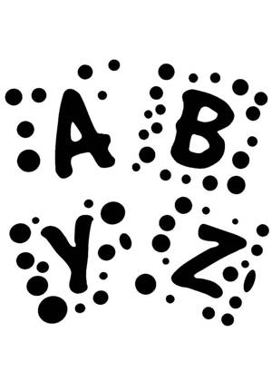 Буквы по отдельности − шаблон 4