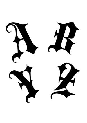 Буквы по отдельности − шаблон 9