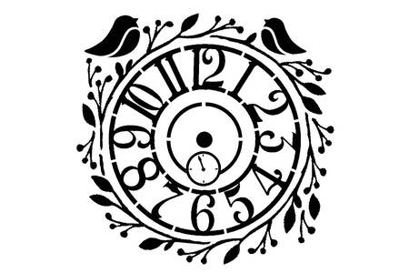 Часы − трафарет 20