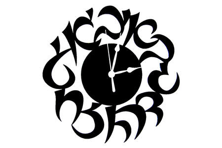 Часы − трафарет 7