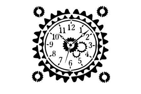 Часы − трафарет 9