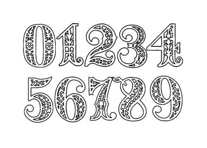 Цифры по отдельности Цифры по отдельности − шаблон 24