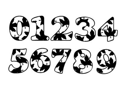 Цифры по отдельности Цифры по отдельности − шаблон 25