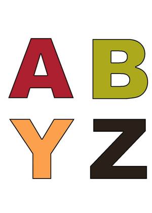 Цветные буквы − шаблон 7
