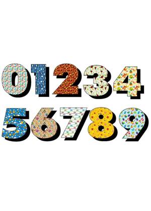 Цветные цифры − шаблон 1
