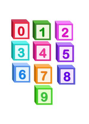 Цветные цифры − шаблон 11