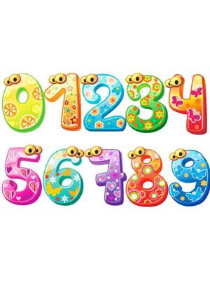 Цветные цифры − шаблон 13