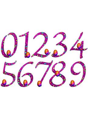 Цветные цифры − шаблон 14