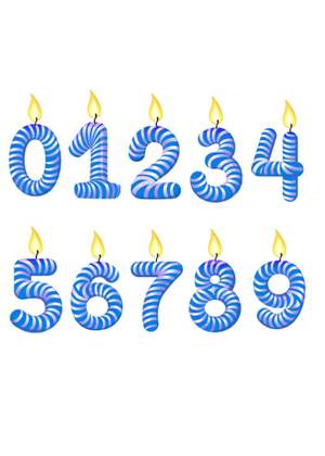 Цветные цифры − шаблон 15