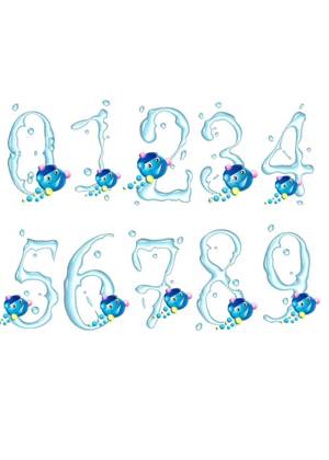 Цветные цифры − шаблон 16