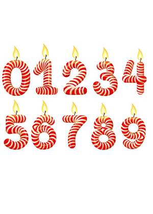 Цветные цифры − шаблон 2