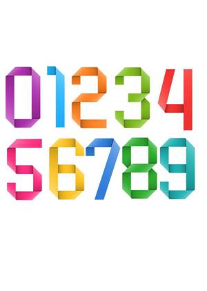 Цветные цифры − шаблон 22