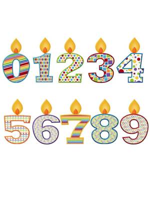 Цветные цифры − шаблон 23