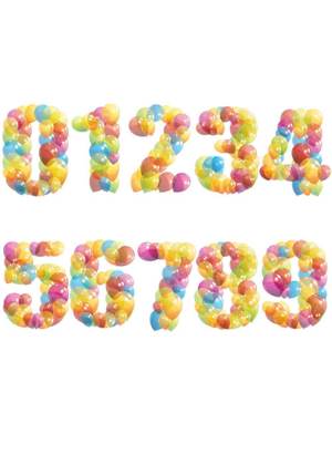 Цветные цифры − шаблон 25