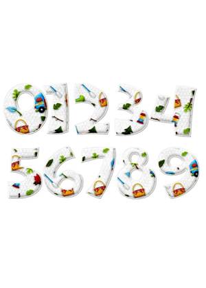 Цветные цифры − шаблон 28