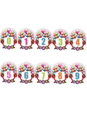 Цветные цифры − шаблон 3