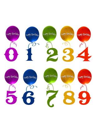 Цветные цифры − шаблон 4