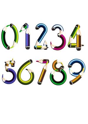 Цветные цифры − шаблон 6