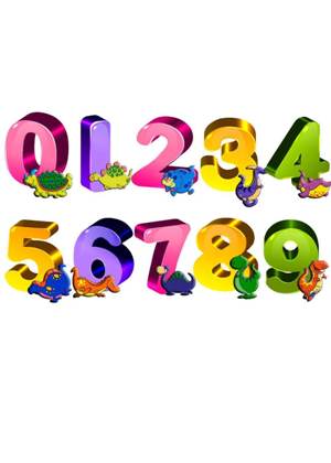 Цветные цифры − шаблон 7