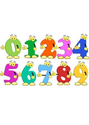 Цветные цифры − шаблон 8