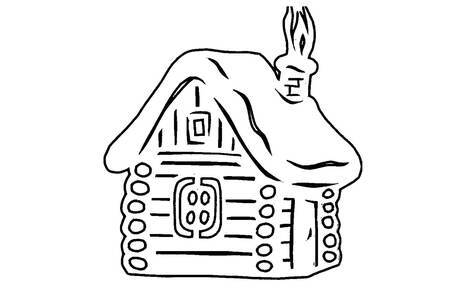 Трафареты Новогодние Домики Новогодние Домики − трафарет 17