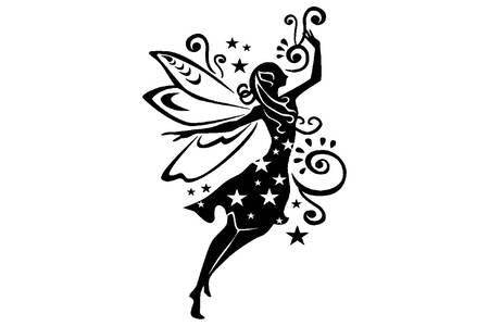 Новогодние Феи − трафарет 16