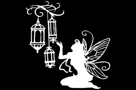 Новогодние Феи − трафарет 7