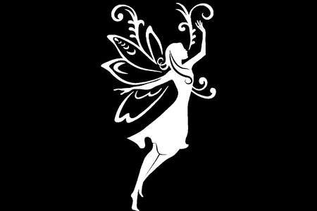 Новогодние Феи − трафарет 9