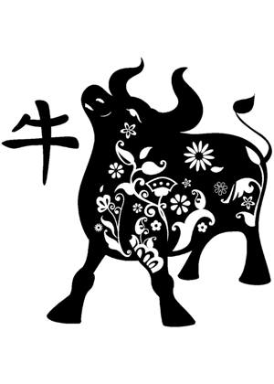 Трафареты на год Быка Год Быка − трафарет 3