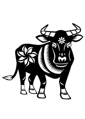 Трафареты на год Быка Год Быка − трафарет 4