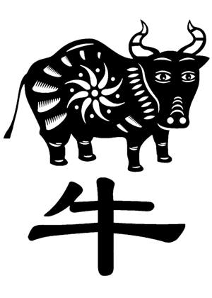 Трафареты на год Быка Год Быка − трафарет 5