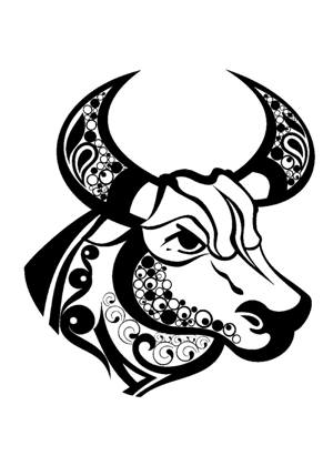 Трафареты на год Быка Год Быка − трафарет 7