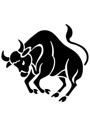 Трафареты на год Быка Год Быка − трафарет 8