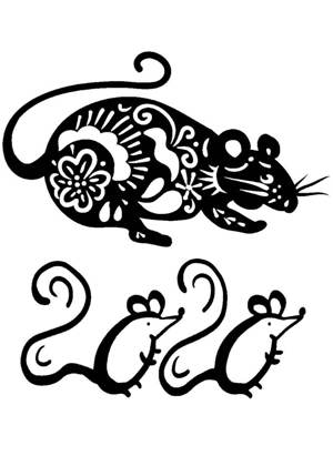 Год Крысы − трафарет 4