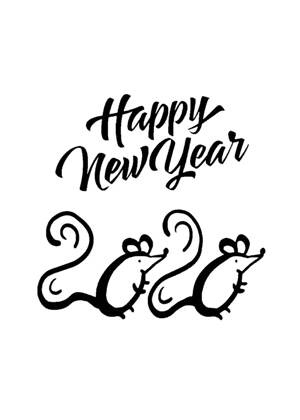 Год Крысы − трафарет 9