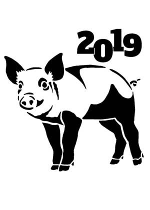 Год Свиньи − трафарет 1