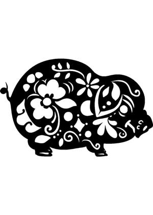 Год Свиньи − трафарет 11