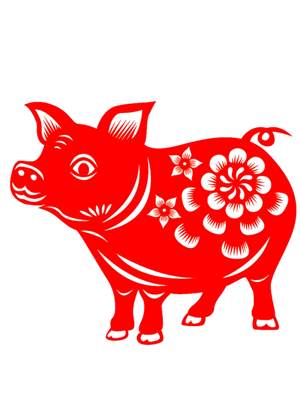 Год Свиньи − трафарет 14