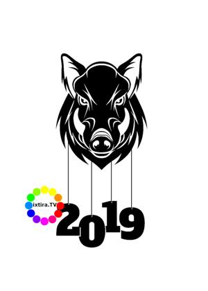 Год Свиньи − трафарет 19