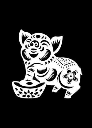 Год Свиньи − трафарет 4