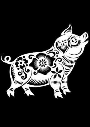 Год Свиньи − трафарет 6