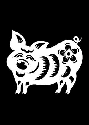 Год Свиньи − трафарет 7