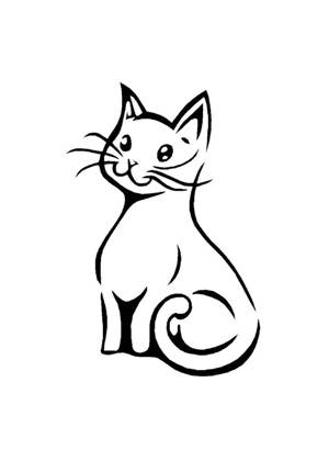 Трафареты Коты и кошки Коты и кошки − трафарет 16