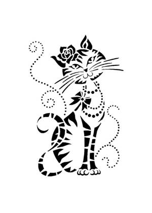 Трафареты Коты и кошки Коты и кошки − трафарет 17