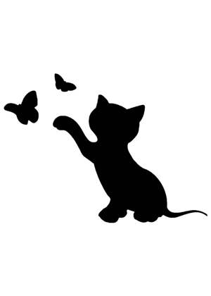 Трафареты Коты и кошки Коты и кошки − трафарет 2